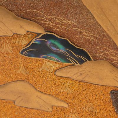 Japanese Gilt Lacquer Writing Desk Poem Box