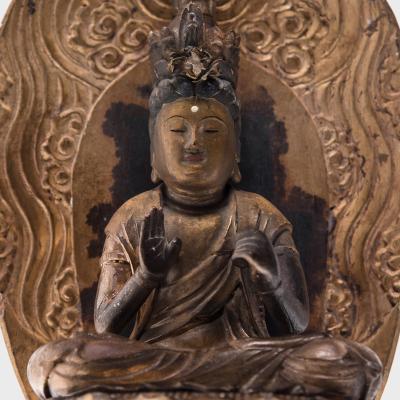 Japanese Gilt Seated Kannon Figure