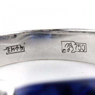 Jewellery 18k White Gold Ring With A 10 20 Carat Tanzanite And Diamonds