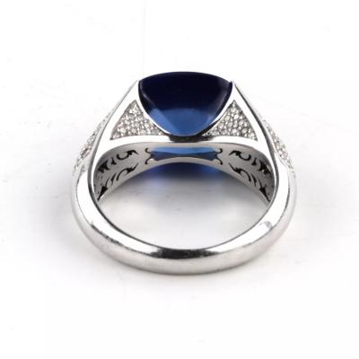 Jewellery 18k White Gold Ring With A 10 20 Carat Tanzanite And Diamonds