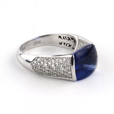 Jewellery 18k White Gold Ring With A 10 20 Carat Tanzanite And Diamonds