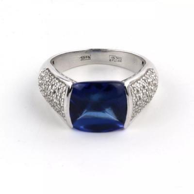 Jewellery 18k White Gold Ring With A 10 20 Carat Tanzanite And Diamonds