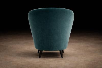 Joaquim Tenreiro Concha Armchair in Hardwood Mohair by Joaquim Tenreiro 1950s Lot 138A