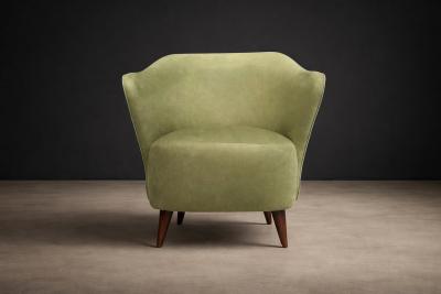 Joaquim Tenreiro Concha Armchair in Ultrasuede Attributed to Joaquim Tenreiro Lot 138V2