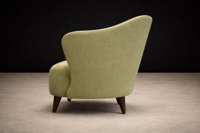 Joaquim Tenreiro Concha Armchair in Ultrasuede Attributed to Joaquim Tenreiro Lot 138V2
