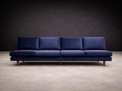 Joaquim Tenreiro Four Seat Sofa in Hardwood by Joaquim Tenreiro 1950s Lot 500A