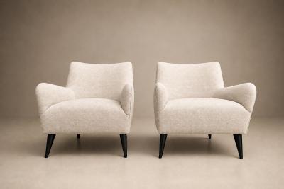 Joaquim Tenreiro Joaquim Tenreiro Armchairs Hardwood with Ebonized Legs Brazil 1950s Lot 30C