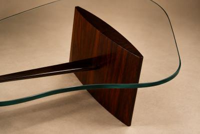 Joaquim Tenreiro Organic Form Coffee Table in Rosewood Crystal 1960s