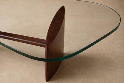 Joaquim Tenreiro Organic Form Coffee Table in Rosewood Crystal 1960s