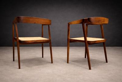 Joaquim Tenreiro Pair of Armchairs in Rosewood and Cane Joaquim Tenreiro 1950s Lot 533