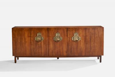 John Widdcomb Cabinet with Wood and Brass USA 1950s