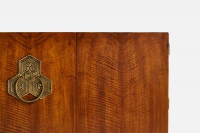 John Widdcomb Cabinet with Wood and Brass USA 1950s
