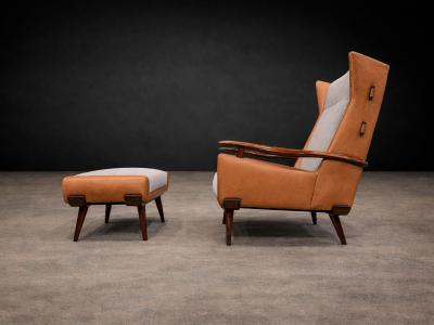 Jorge Zalszupin Bergere Lounge Chair Ottoman by Jorge Zalszupin Rosewood Lot 737A
