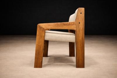 Jorge Zalszupin Brazilian Modern Armchair in Caviuna wood Wool Jorge Zalszupin 1960s 608A