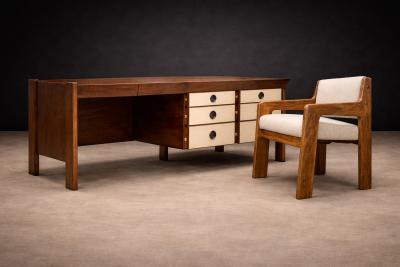 Jorge Zalszupin Brazilian Modern Armchair in Caviuna wood Wool Jorge Zalszupin 1960s 608A