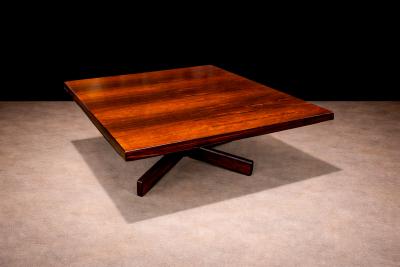 Jorge Zalszupin Chanceler Coffee Table in Rosewood and Metal Jorge Zalszupin Lot 852A