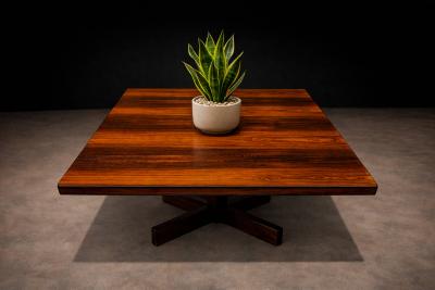Jorge Zalszupin Chanceler Coffee Table in Rosewood and Metal Jorge Zalszupin Lot 852A