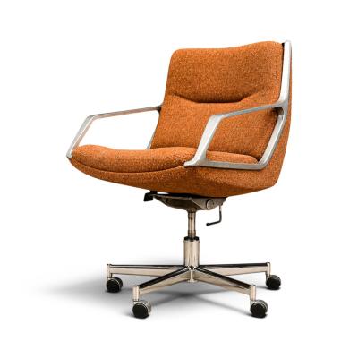 Jorge Zalszupin Low Commander Swivel Armchair in Chenille Aluminum 1973