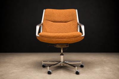 Jorge Zalszupin Low Commander Swivel Armchair in Chenille Aluminum 1973