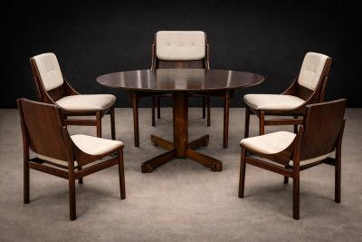 Jorge Zalszupin Set of Five Rosewood Leather Dining Chairs Jorge Zalszupin 1960s Lot 114