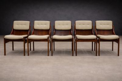 Jorge Zalszupin Set of Five Rosewood Leather Dining Chairs Jorge Zalszupin 1960s Lot 114