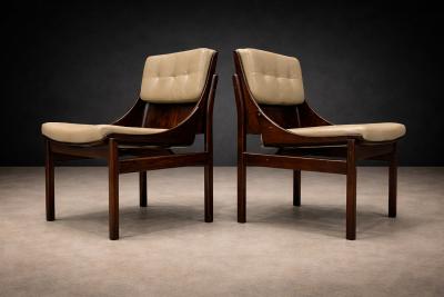 Jorge Zalszupin Set of Five Rosewood Leather Dining Chairs Jorge Zalszupin 1960s Lot 114