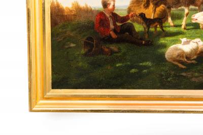 LAURENT DE BEUL Shepherd Boy with his Flock 1864 Lauren De Beul