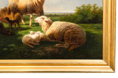 LAURENT DE BEUL Shepherd Boy with his Flock 1864 Lauren De Beul