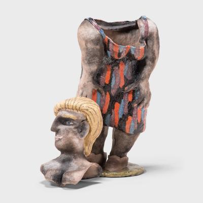 Lady in a Striped Dress by Allan Winkler