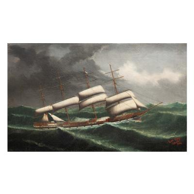 Lai Fong Four Masted Sailing Ship County of Peebles in Rough Seas 1900 Lai Fong