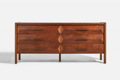 Lane Furniture Dresser with Oak and Brass USA 1970s