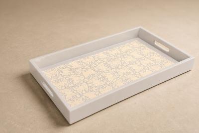Large Butterflies Decorative Tray Lacquered Wood Ensamble Artesano 2024
