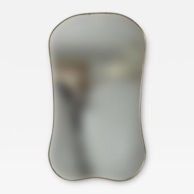 Large Italian Design Curved Brass Mirror