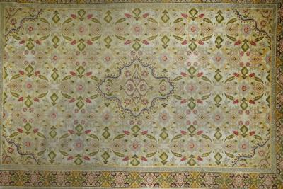 Late 18th Century Silk Turkish Sivas Rug 9 10 x 14 0 