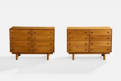 Lawrence Peabody Dressers with Oak and Brass USA 1950s