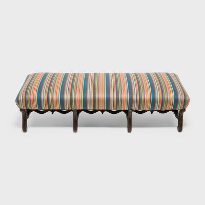 Long Upholstered Os de Mouton Bench