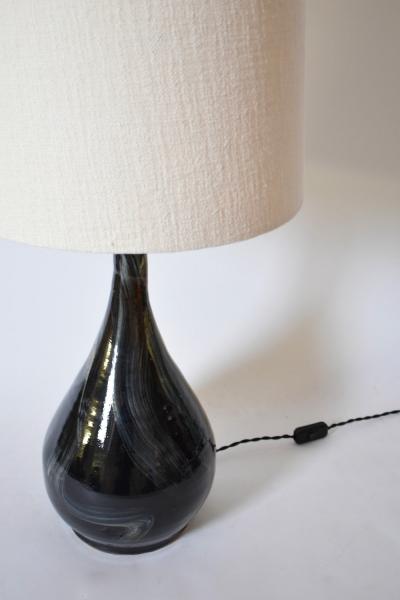 Long neck black ivory brush lamp Helder 