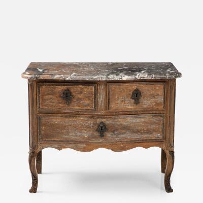 Louis XV Louis XVI French Walnut Painted Commode Pyrenees Marble