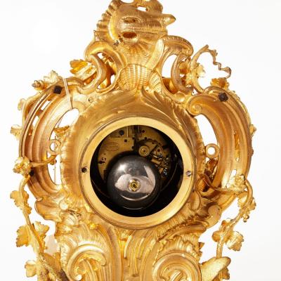 Louis XV Style Gilt Bronze Mantel Clock France Late 19th Century