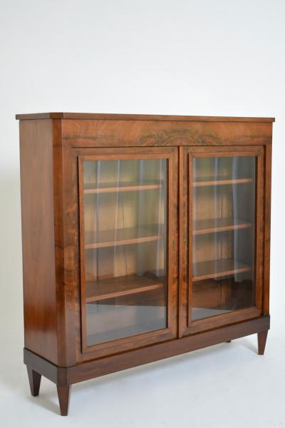 Louis XVI style mahogany bookshelves cabinet 1940s 