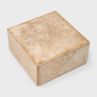 Low Travertine Marble Stone Pedestal Table