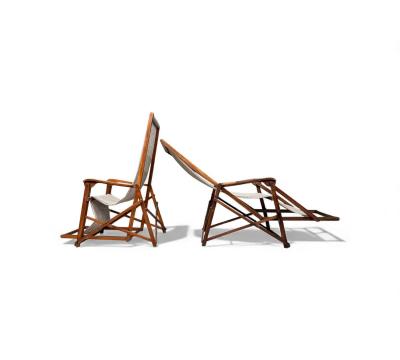 Lucio Costa Pair of Chaise Lounges in Hardwood Fabric Lucio Costa 1950s Lot 320 438A