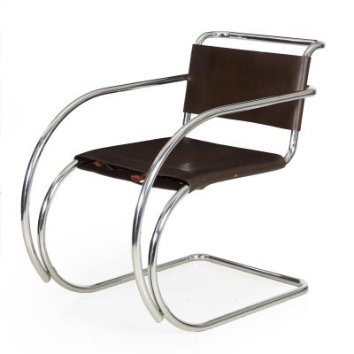 Ludwig Mies Van Der Rohe Pair of MR20 Chrome Steel Leather Armchairs Mies van der Rohe circa 1970s