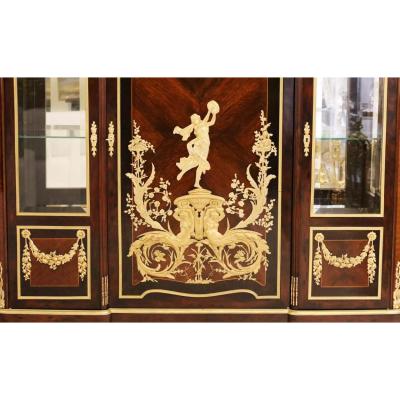 Mahogany And Gilt Bronze Display Cabinet Francois Linke France