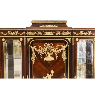 Mahogany And Gilt Bronze Display Cabinet Francois Linke France