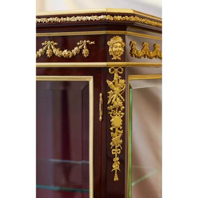 Mahogany And Gilt Bronze Display Cabinet In The Style Of Sormani France