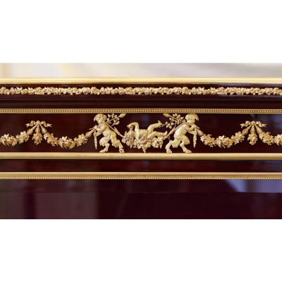 Mahogany And Gilt Bronze Display Cabinet In The Style Of Sormani France