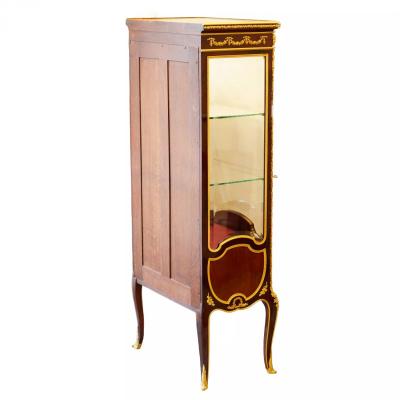 Mahogany And Gilt Bronze Display Cabinet In The Style Of Sormani France