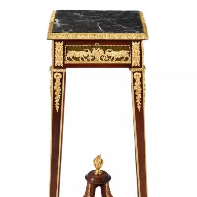 Mahogany And Gilt Bronze Pedestal Console In The Spirit Of Francois Linke 