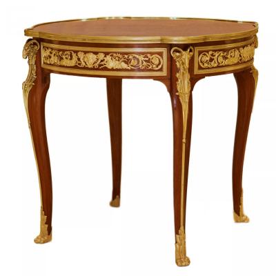 Mahogany Table With Marquetry In The Louis XV Style 